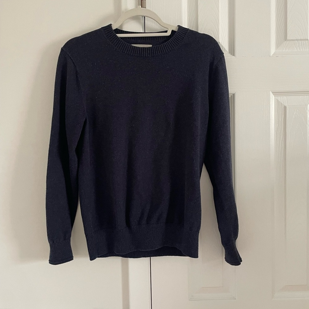 Everlane Blue Organic Cotton Cool Max Lightweight Crewneck Sweater Small - Picture 2 of 8